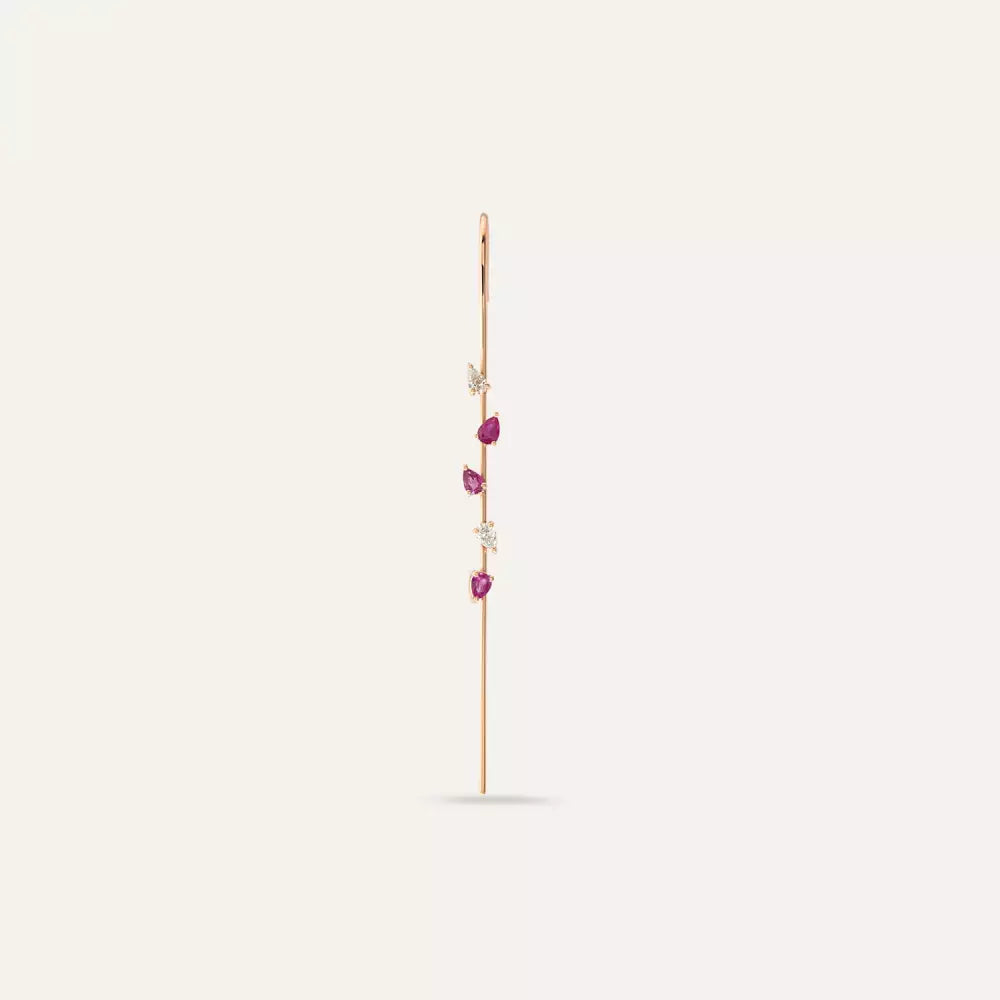 Staff Ruby and Diamond Stud Earrings