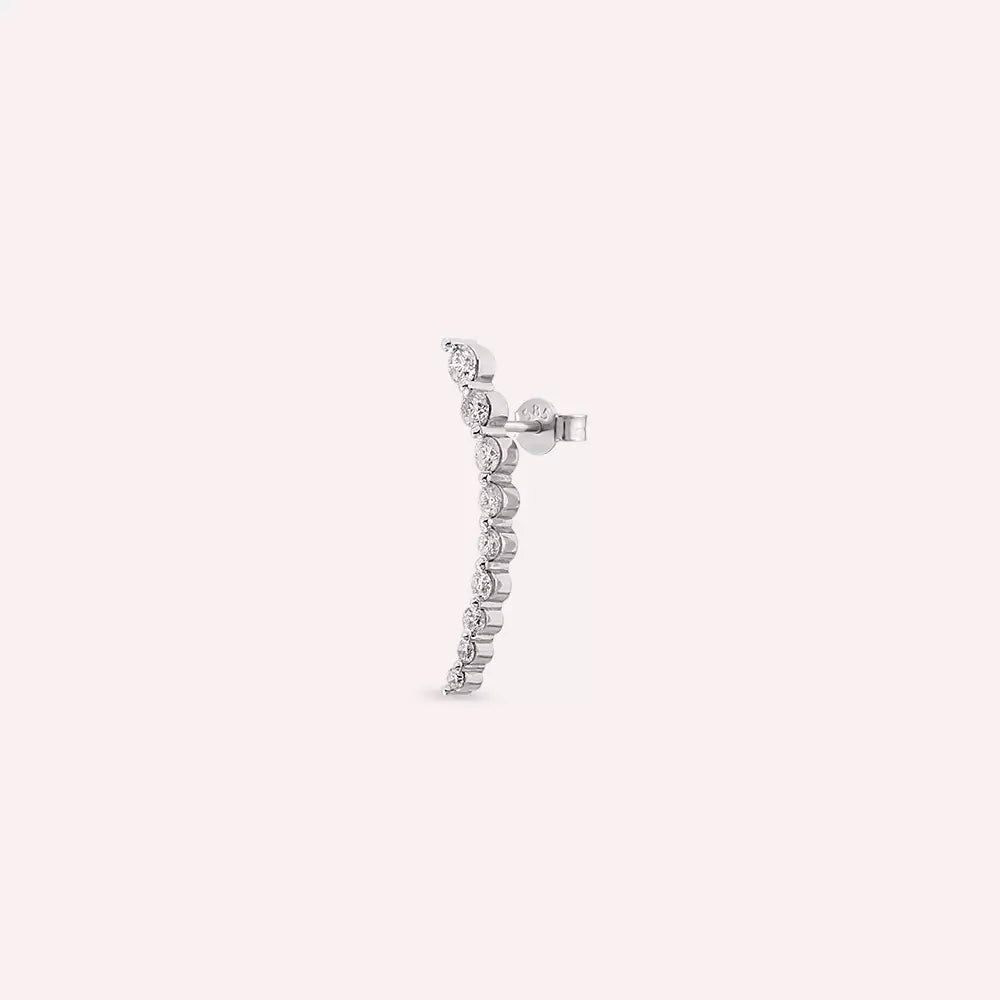 Alva Diamond White Gold Single Earring