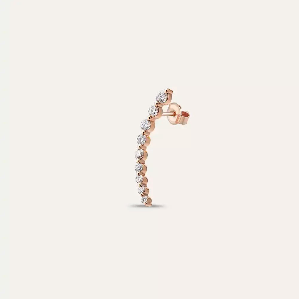 Alva Diamond Rose Gold Single Earring