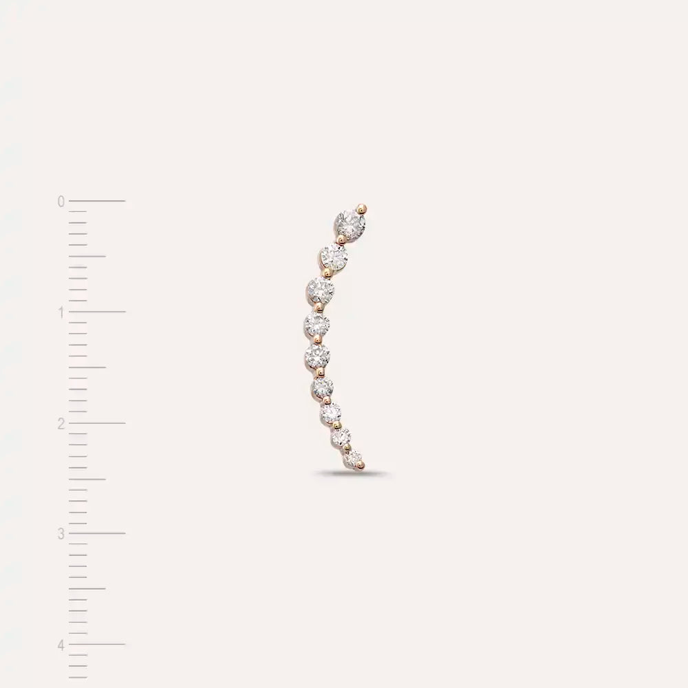 Alva Diamond Rose Gold Single Earring