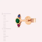 Andy Multi-Colored Stone Rose Gold Single Earring