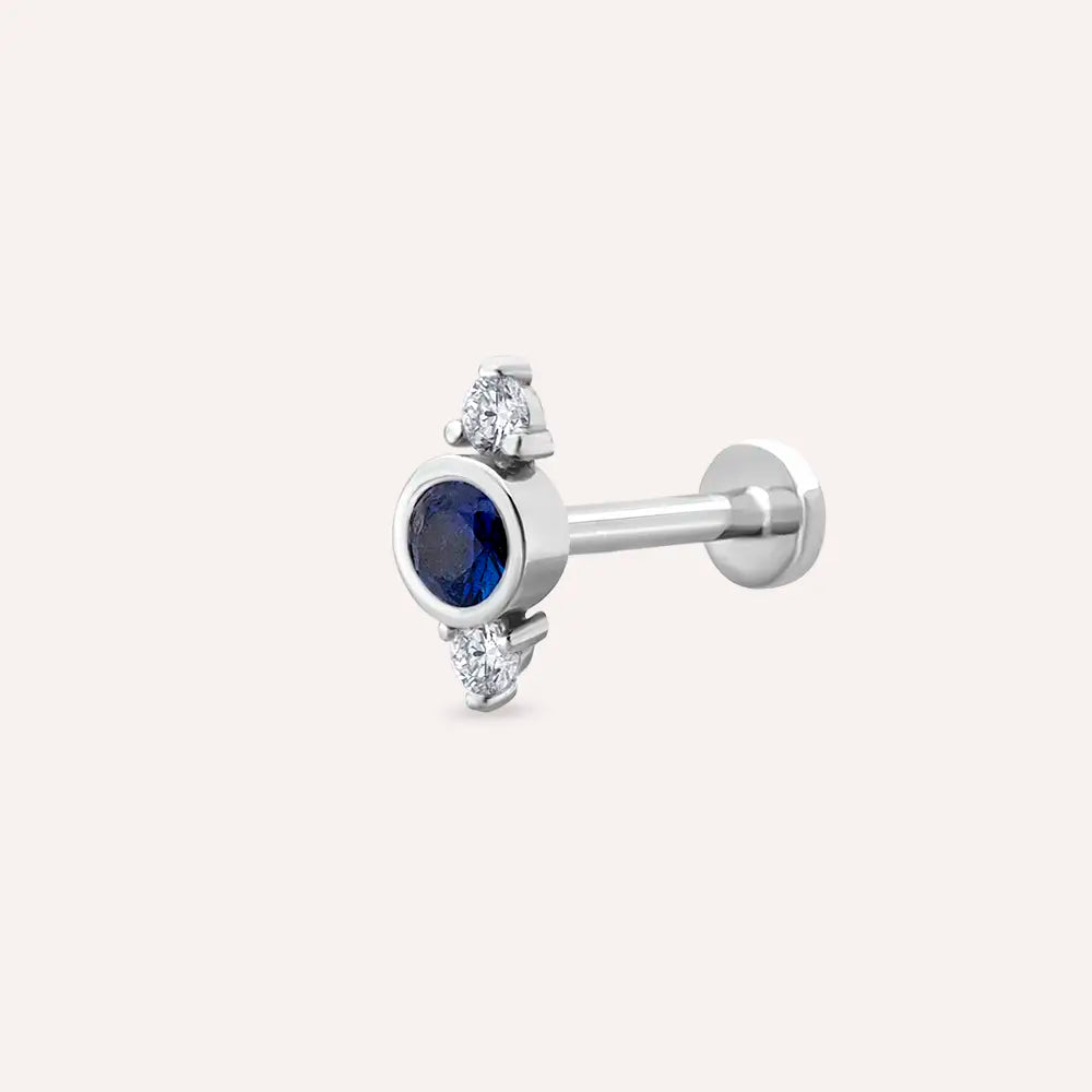 Andy Safir ve Pırlanta Taşlı Beyaz Altın Piercing