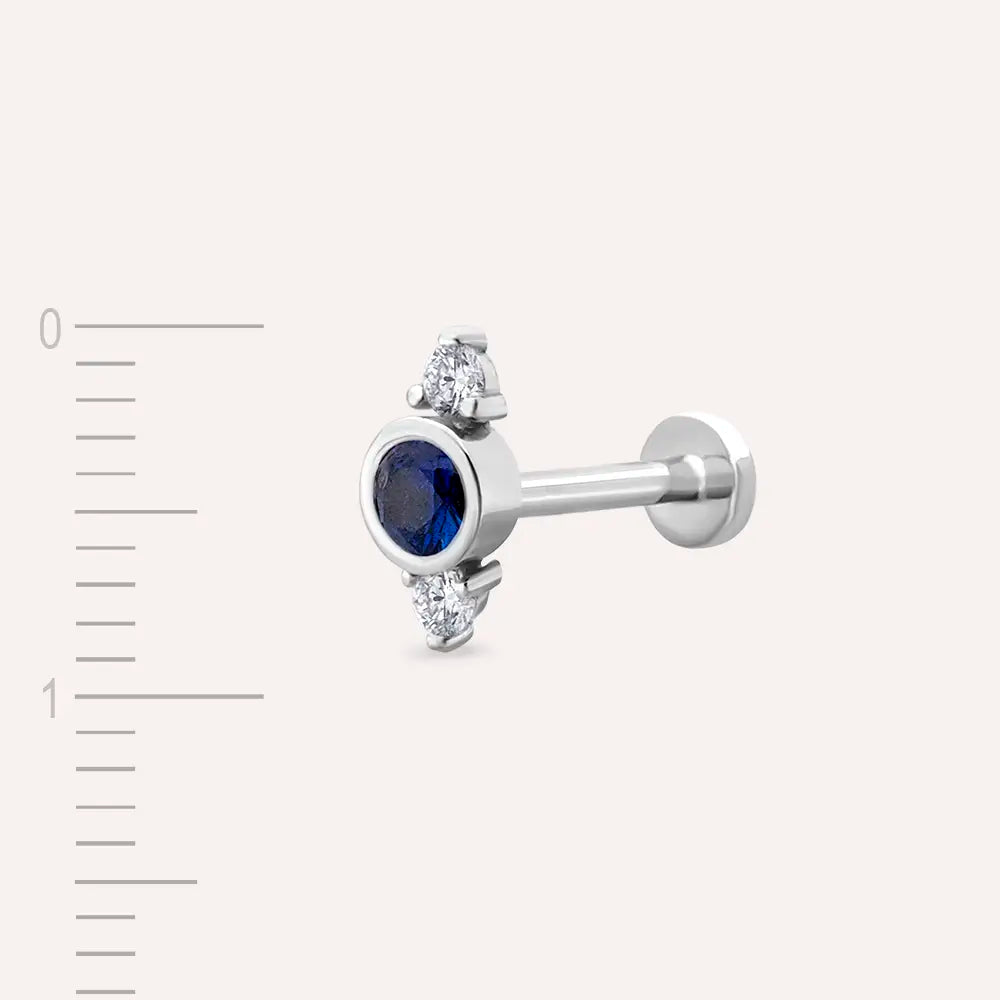 Andy Safir ve Pırlanta Taşlı Beyaz Altın Piercing