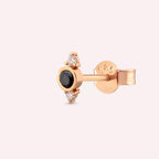 Andy Rose Gold Mini Single Earring with Black Diamond Stone