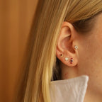 Andy Yakut Taşlı Sarı Altın Piercing