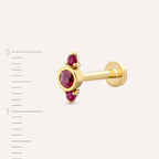 Andy Yakut Taşlı Sarı Altın Piercing
