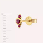 Andy Garnet Stone Yellow Gold Single Earring