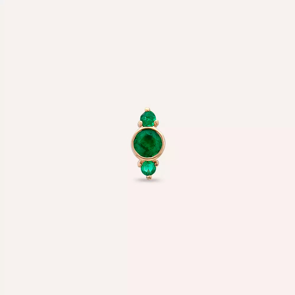 Andy Emerald Stone Rose Gold Mini Single Earring