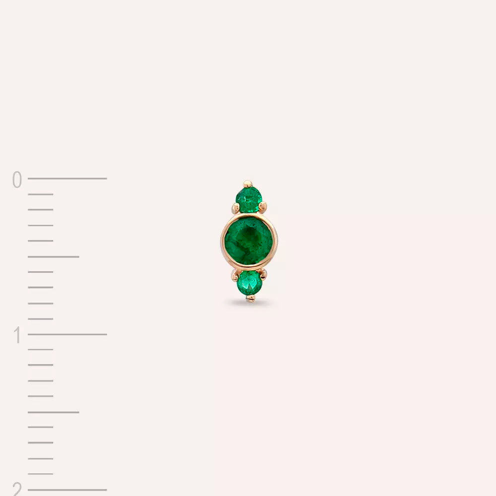 Andy Emerald Stone Rose Gold Mini Single Earring