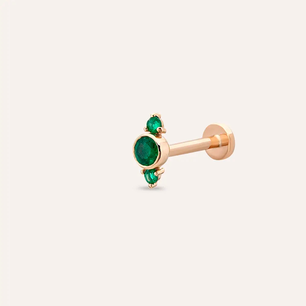 Andy Emerald Stone Rose Gold Piercing