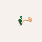 Andy Emerald Stone Rose Gold Piercing