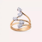 Anther 0.77 CT Marquise and Pear Cut Diamond Rose Gold Ring