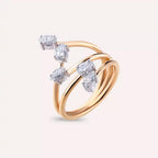 Anther 0.77 CT Marquise and Pear Cut Diamond Rose Gold Ring