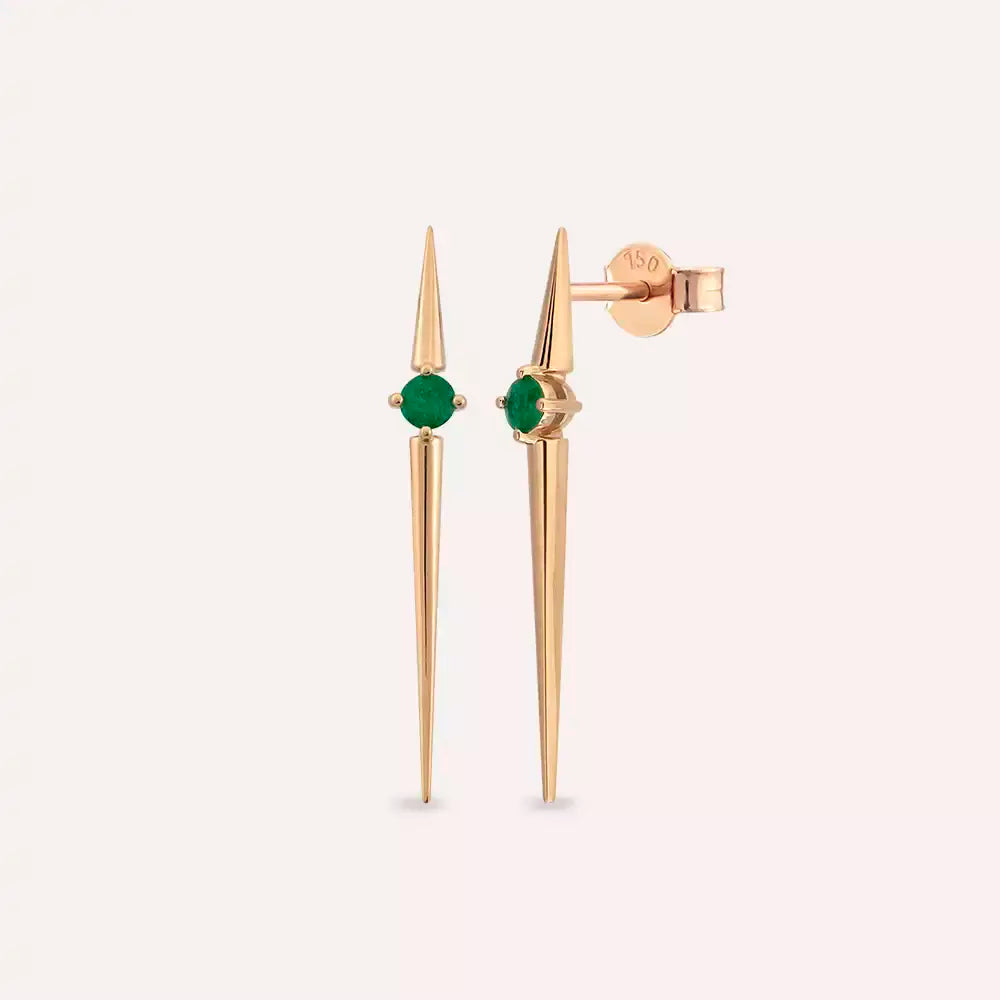 Filo Emerald Rose Gold Earrings