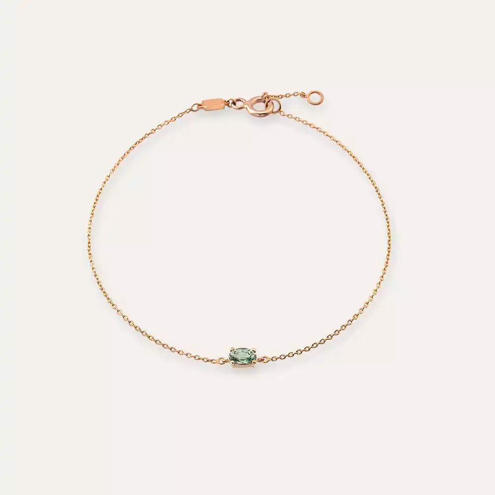 Aria Green Sapphire Rose Gold Bracelet
