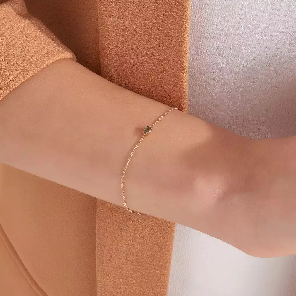 Aria Green Sapphire Rose Gold Bracelet