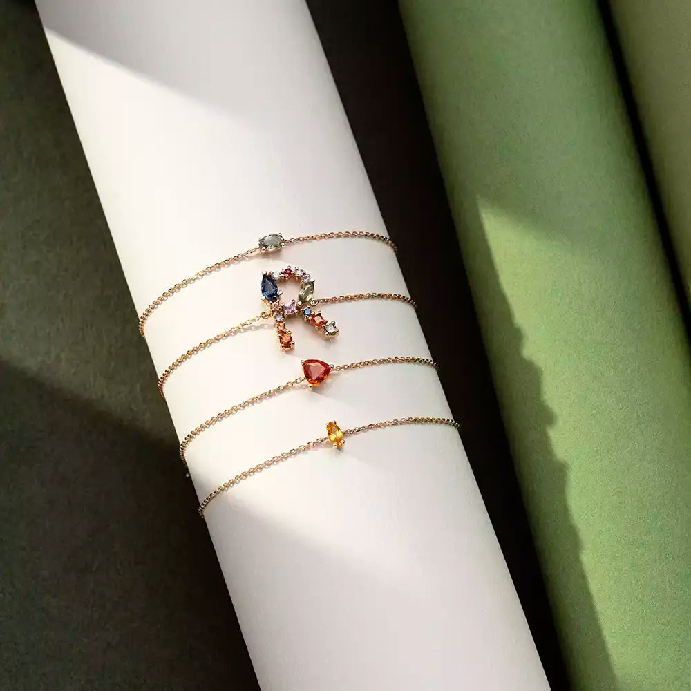 Aria Green Sapphire Rose Gold Bracelet