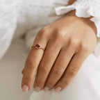 Arlo Pear-Cut Ruby and Diamond Rose Gold Ring