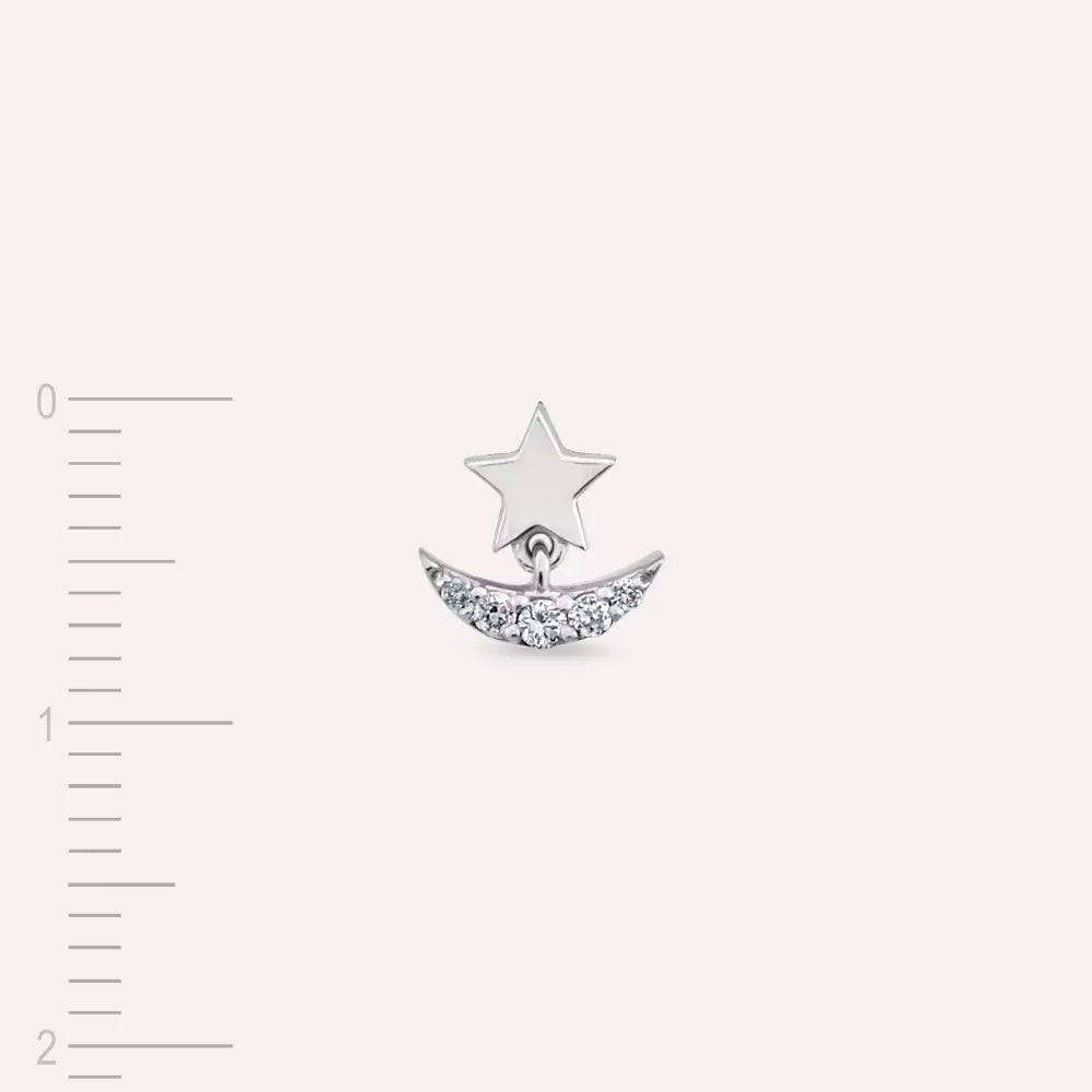 Aster Diamond White Gold Single Earring