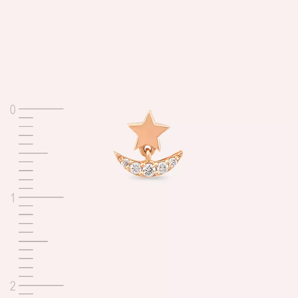 Aster Diamond Rose Gold Single Earring