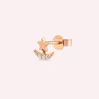 Aster Diamond Rose Gold Single Earring