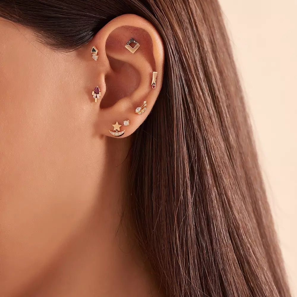 Aster Diamond Rose Gold Single Earring