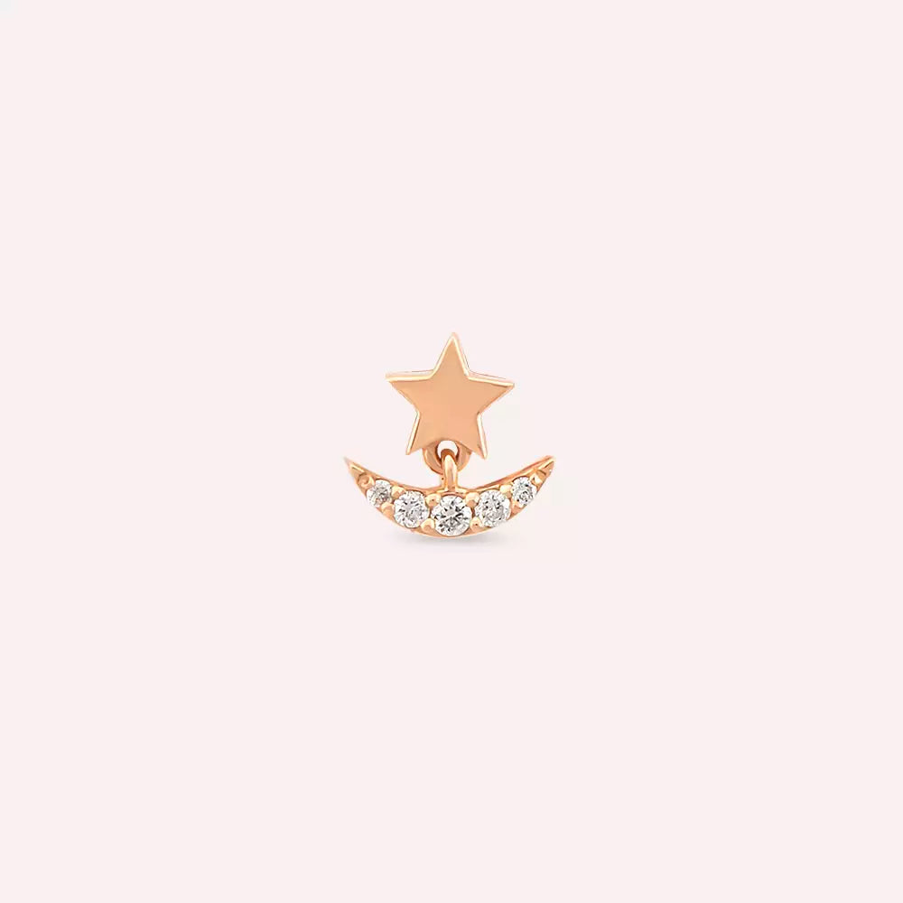 Aster Diamond Rose Gold Single Earring