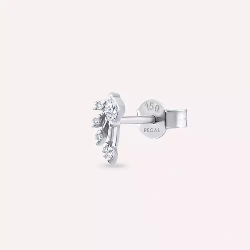 Swift Diamond White Gold Single Earring