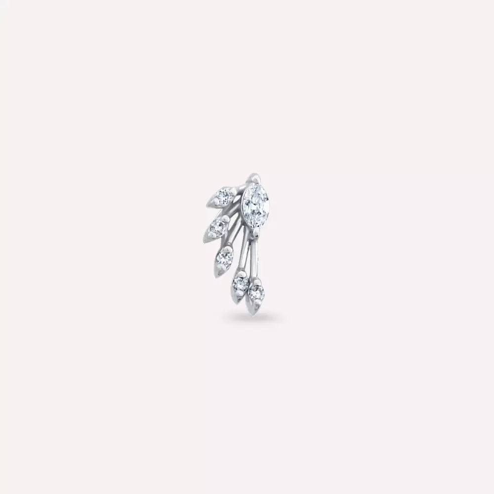 Swift Diamond White Gold Single Earring