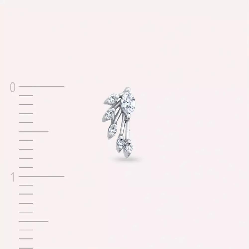 Swift Diamond White Gold Single Earring
