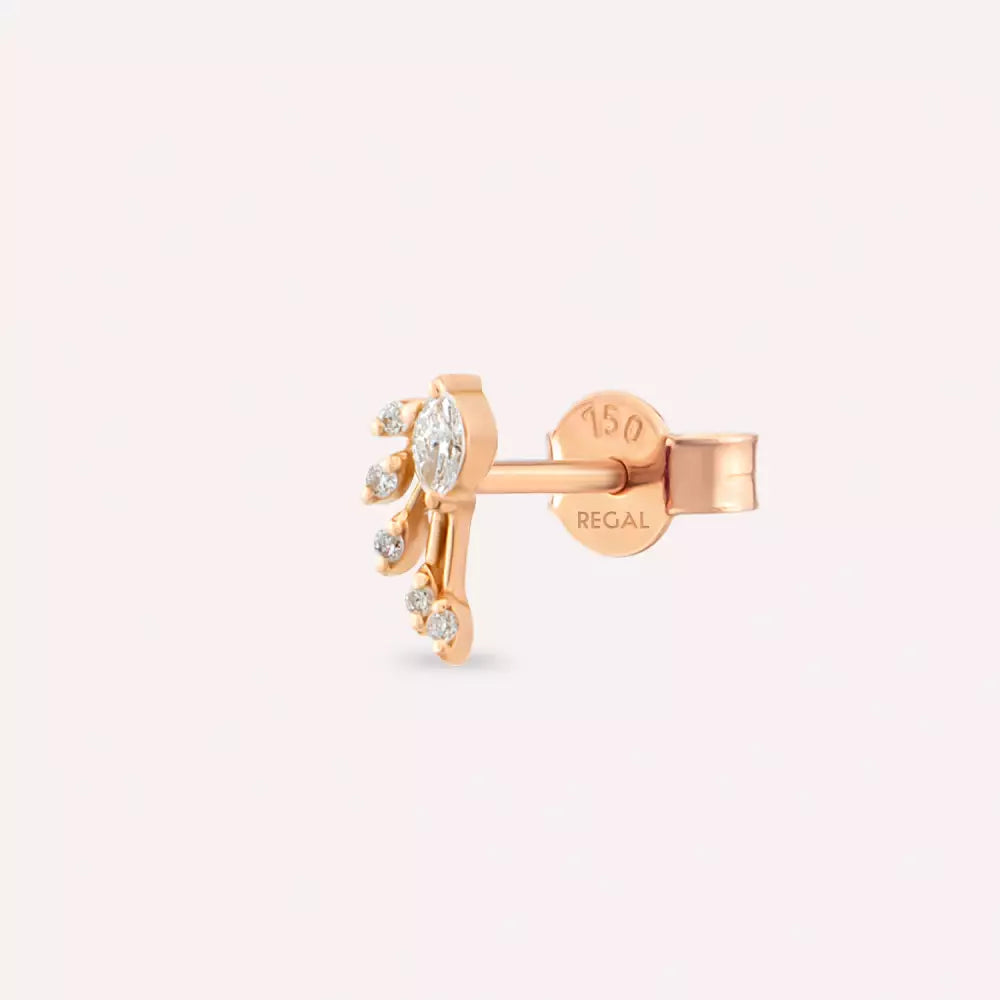 Swift Diamond Rose Gold Single Earring