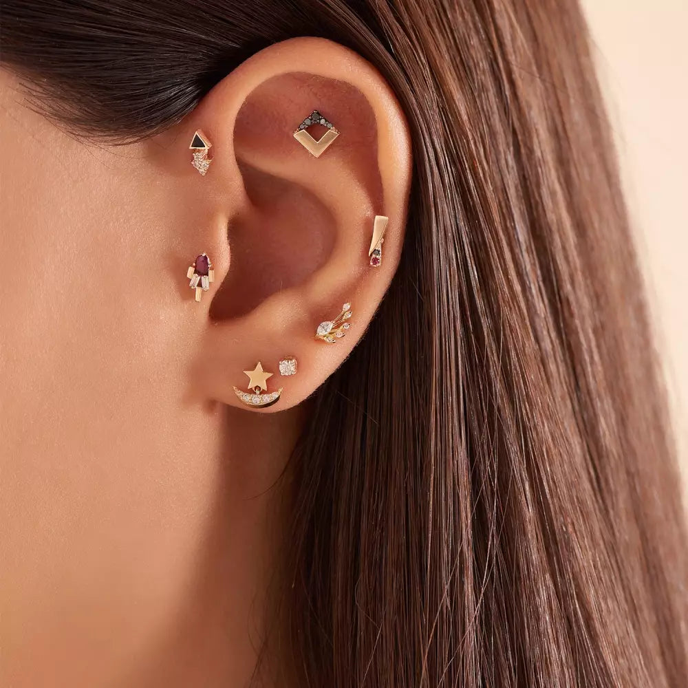 Swift Diamond Rose Gold Single Earring