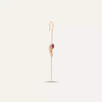 Swift Ruby and Diamond Rose Gold Stick Earrings