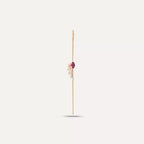 Swift Ruby and Diamond Rose Gold Stick Earrings