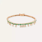 Rain Diamond and Emerald Stone Bracelet