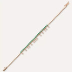 Rain Diamond and Emerald Stone Bracelet
