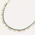 Rain Diamond and Emerald Necklace