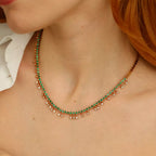 Rain Diamond and Emerald Necklace