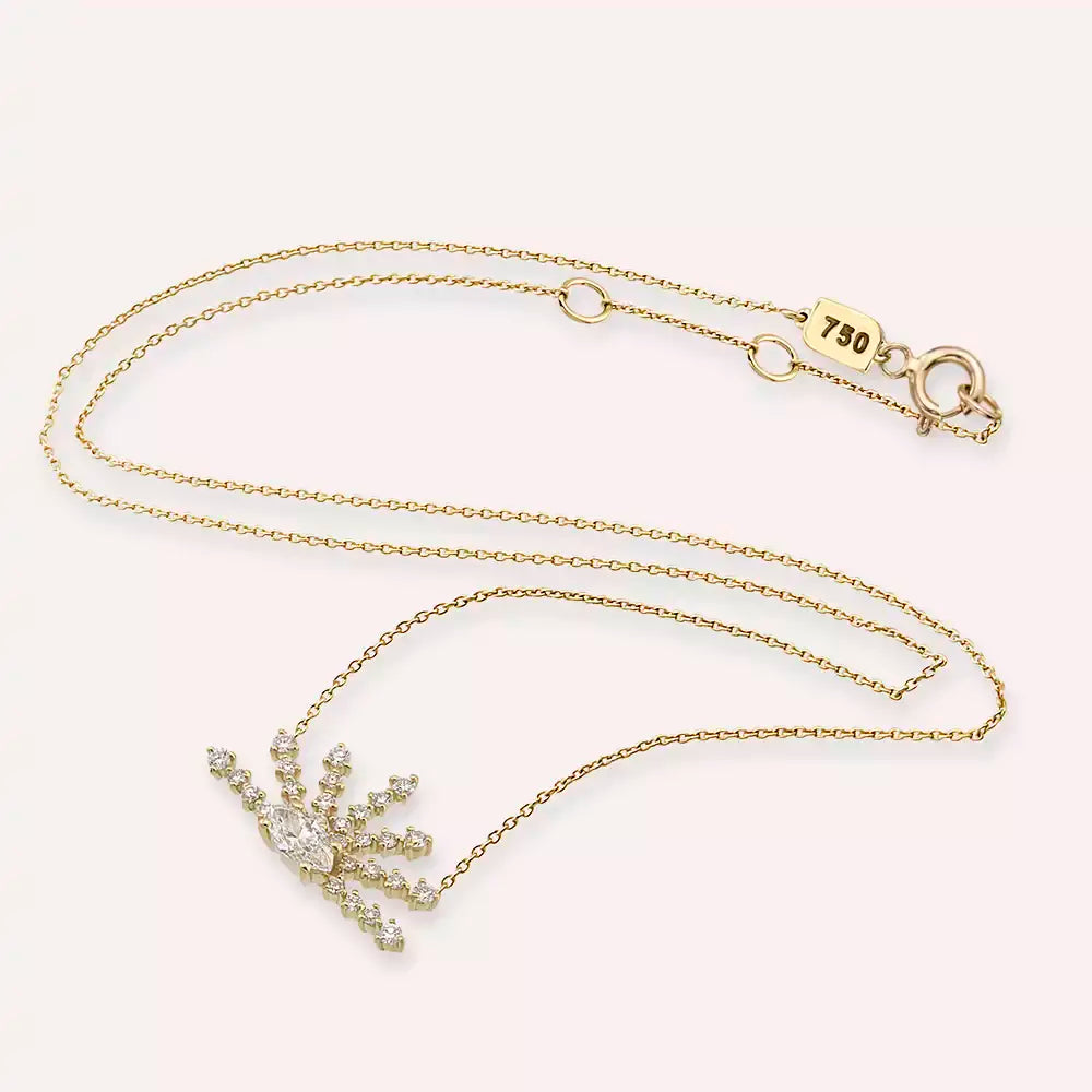Aura Diamond Yellow Gold Necklace