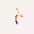 Ava Multicolor Sapphire and Diamond Rose Gold Single Earring
