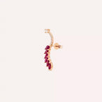 Ava Single Earring with Ruby and Diamond Stones