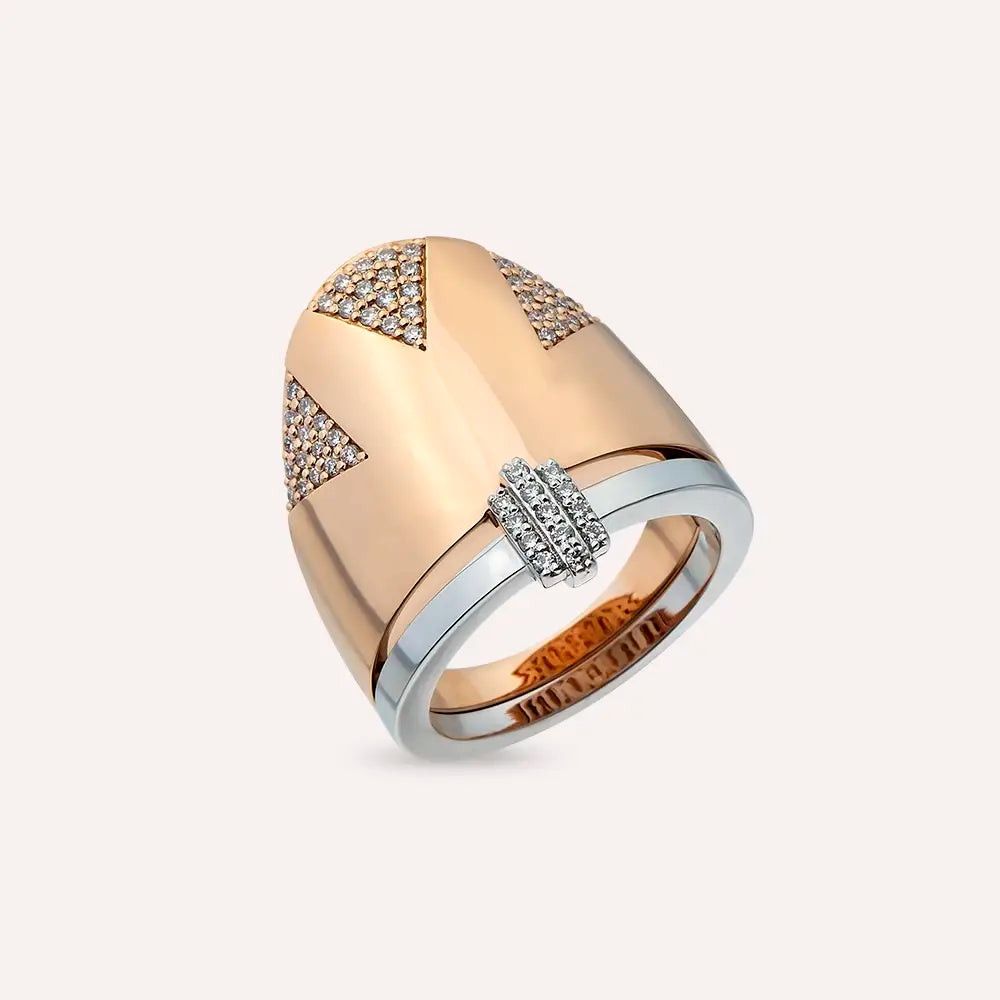 Axel 0.35 CT Diamond Rose and White Gold Ring