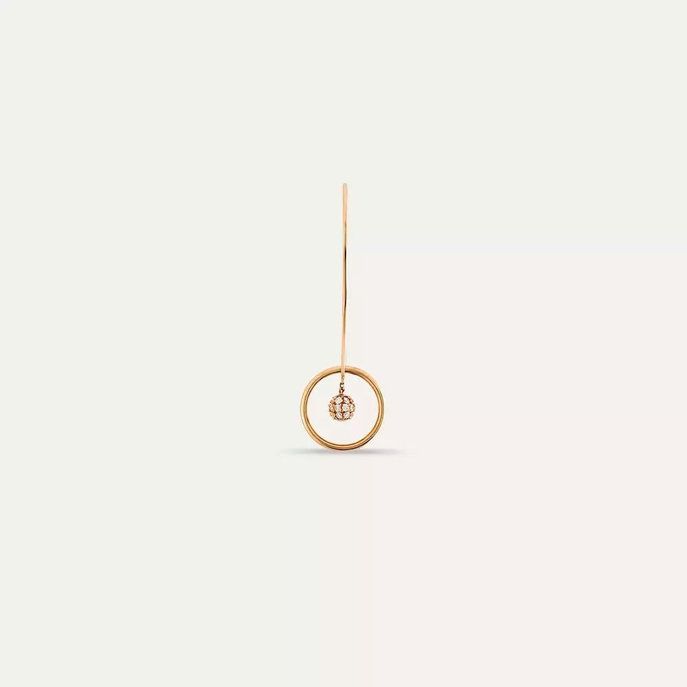Axle 0.25 CT Diamond Rose Gold Single Earring