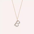 B Letter 0.64 CT Diamond Rose Gold Necklace
