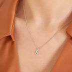 White Gold Necklace with B Letter Diamond