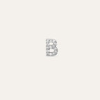 B Letter White Gold Piercing with Diamond