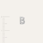 B Letter White Gold Piercing with Diamond