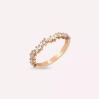 Baguette Cut Diamond Rose Gold Half Eternity Ring