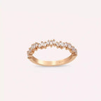 Baguette Cut Diamond Rose Gold Half Eternity Ring