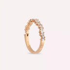 Baguette Cut Diamond Rose Gold Half Eternity Ring